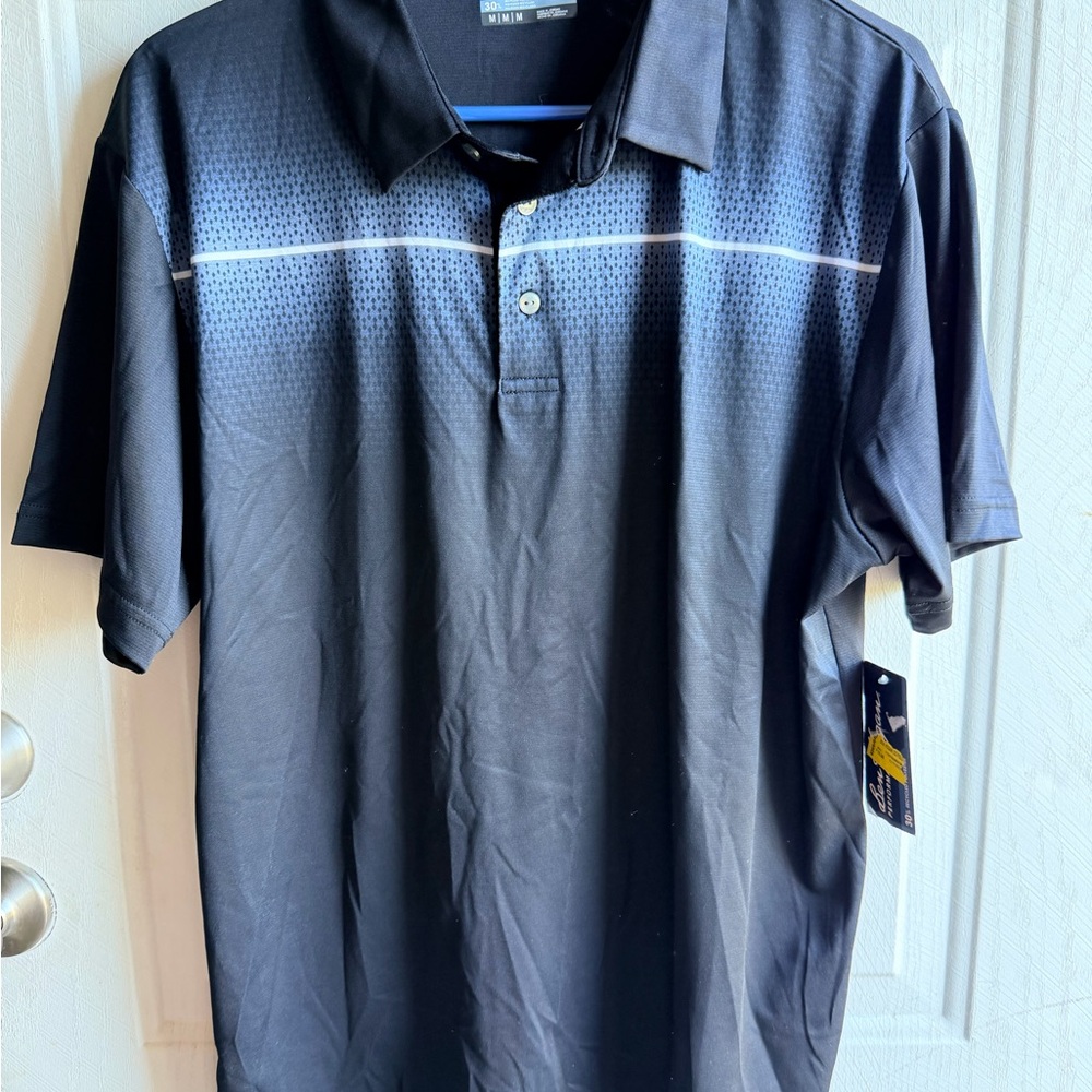 Hogan Men's Black Polo with Contrasting Horizontal Stripe